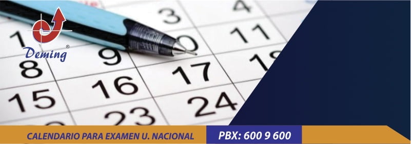 calendario para examen u nacional